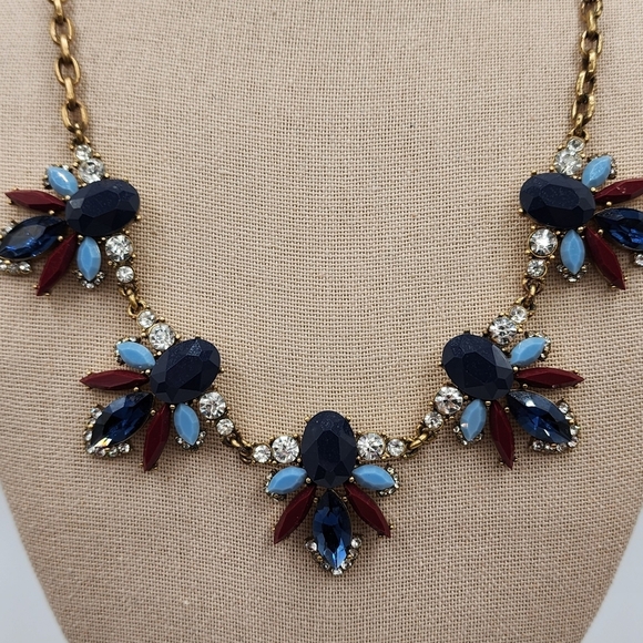 J. Crew Jewelry - J. Crew Statement Necklace Red, Navy, Light Blue